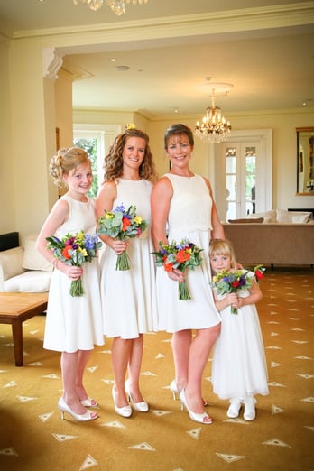 Four of Chloe's five bridesmaids