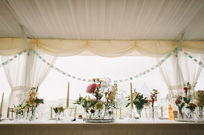 Decorations in the marquee