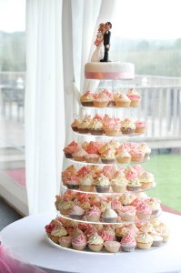 Pink cupcakes matched the colour theme