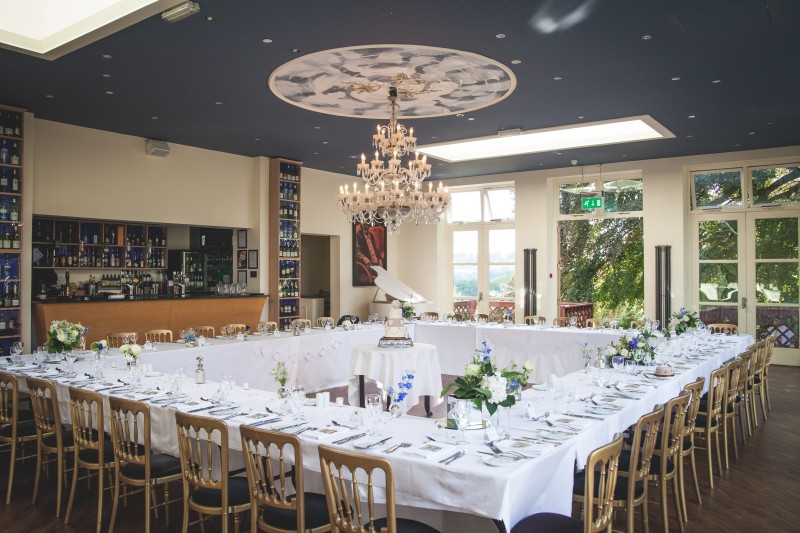 The Orangery set for the Wedding Breakfast