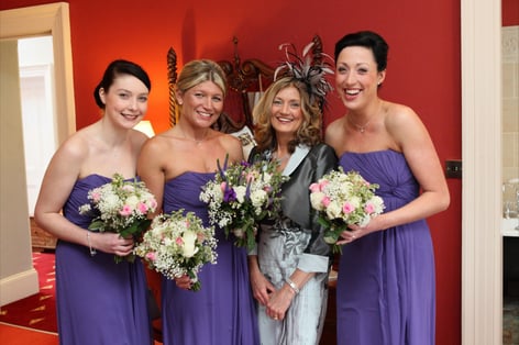 The three bridesmaids and Nikki's mum