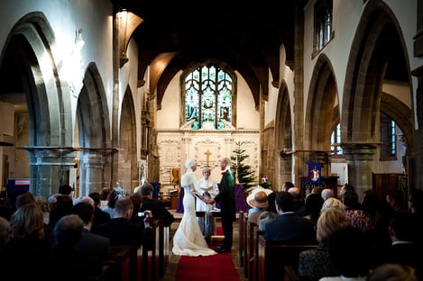The couple married in the same church as both sets of parents.
