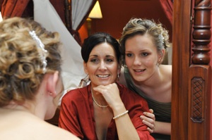 Sonya with her bridesmaid, daughter Jamie