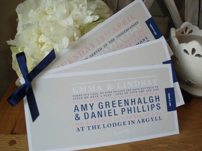 Wedding invites from Figtree Invitations