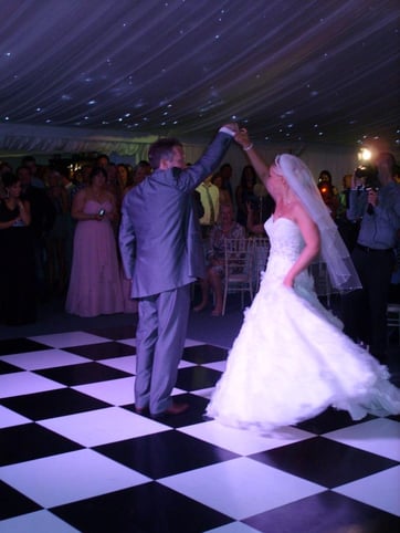 Shottle Hall Marquee bride and groom dancing