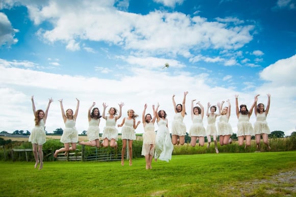 Record Breaking 12 Bridesmaids 12 bridesmaids at shottle hall