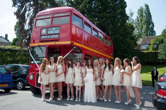 Vintage double decker wedding bus Red London Wedding bus