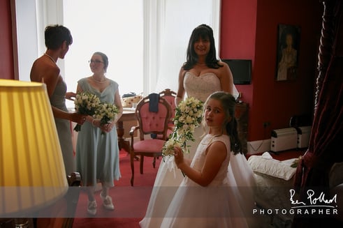 The girls getting ready before the ceremony