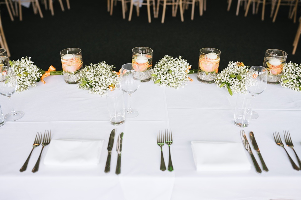 peach & orange top table