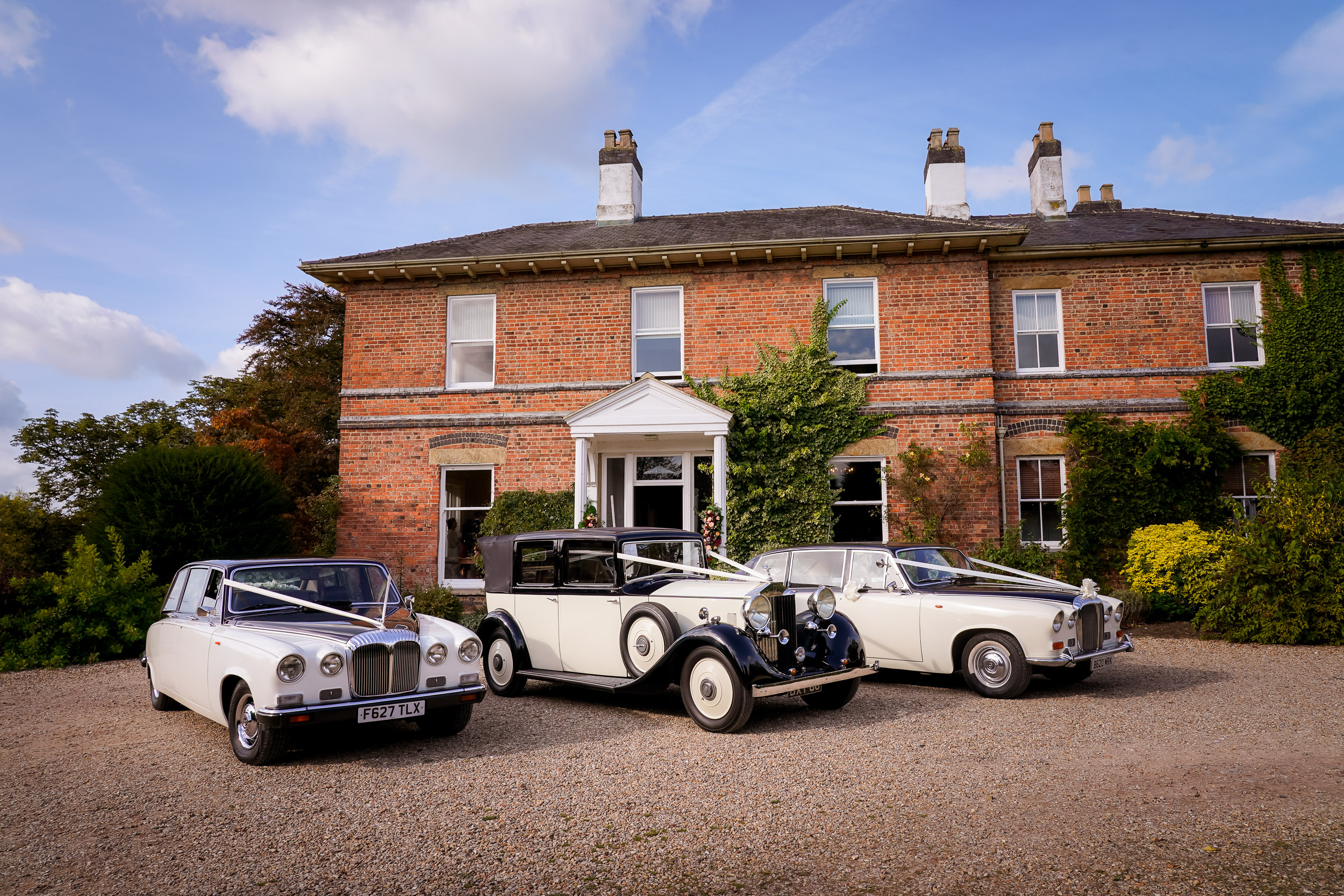 Wedding cars at Shottle Hall